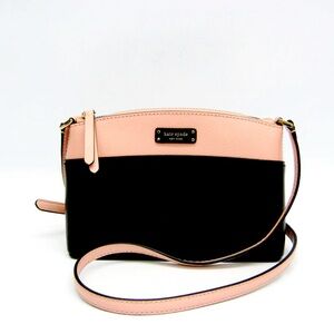 NWT Kate Spade WKRU6037 Women's Leather Crossbody Bag Black & Light Pink